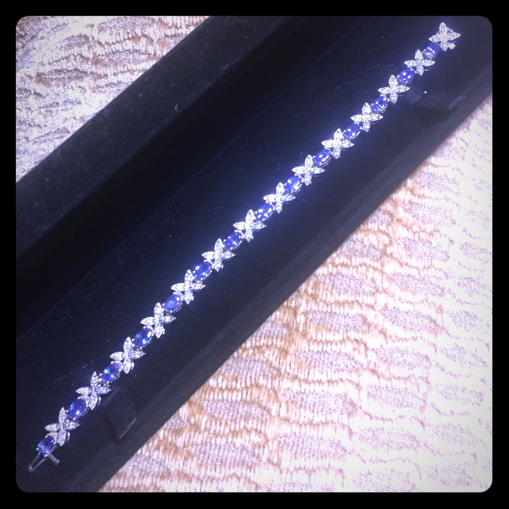 14K White & Yellow Gold Tanzanite Bracelet